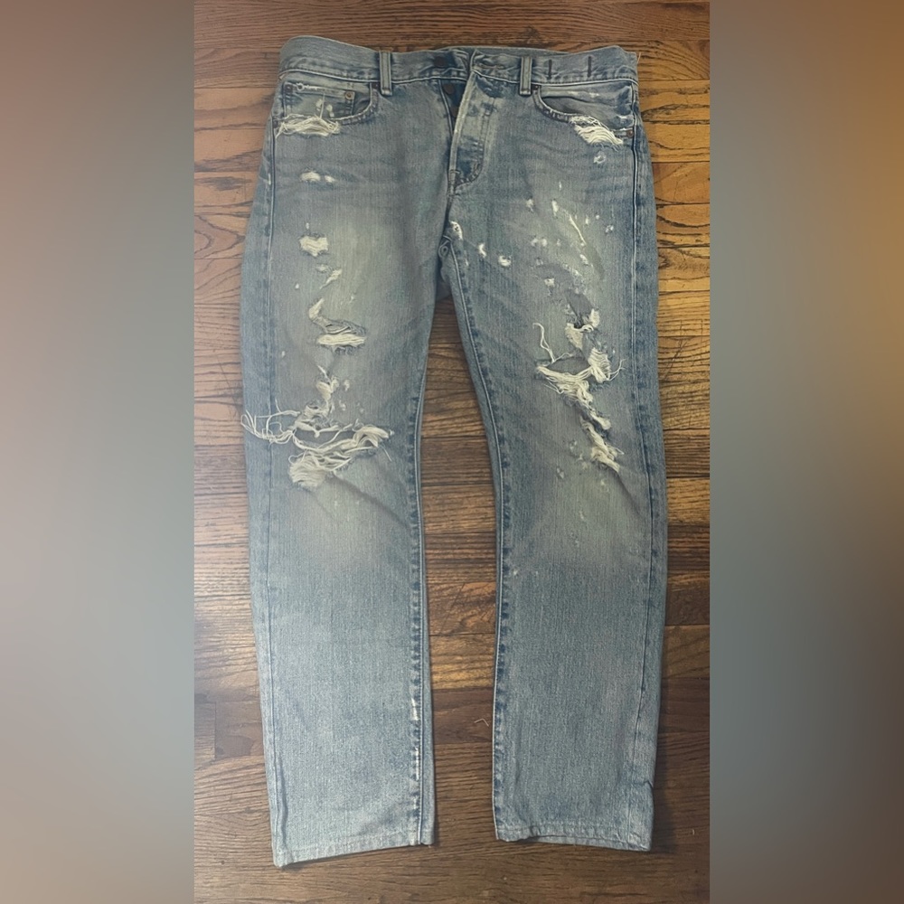 Ralph Lauren Slim Jeans Distressed Men’s 33/32 Basic Heritage Classiccore
